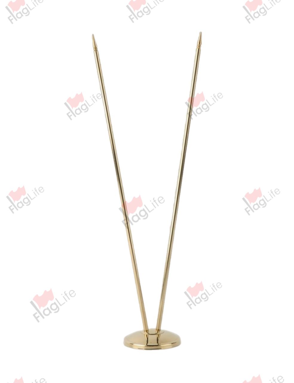 Флагшток настольный металл двойной золото
