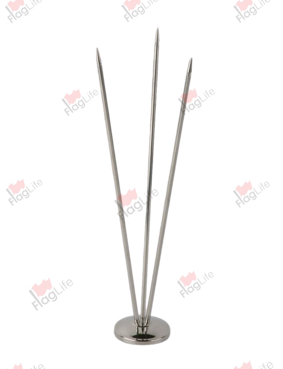 Флагшток настольный металл тройной серебро