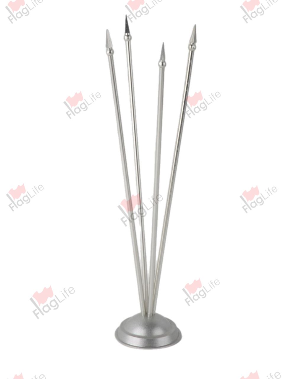 Флагшток настольный пластиковый на четыре флага серебро