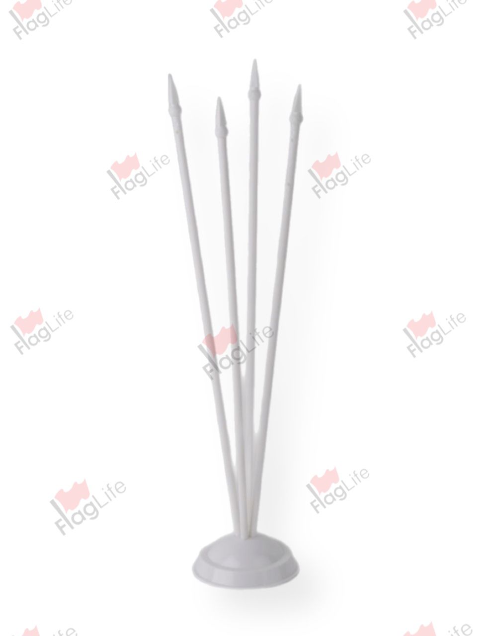 Флагшток настольный пластиковый на четыре флага белый