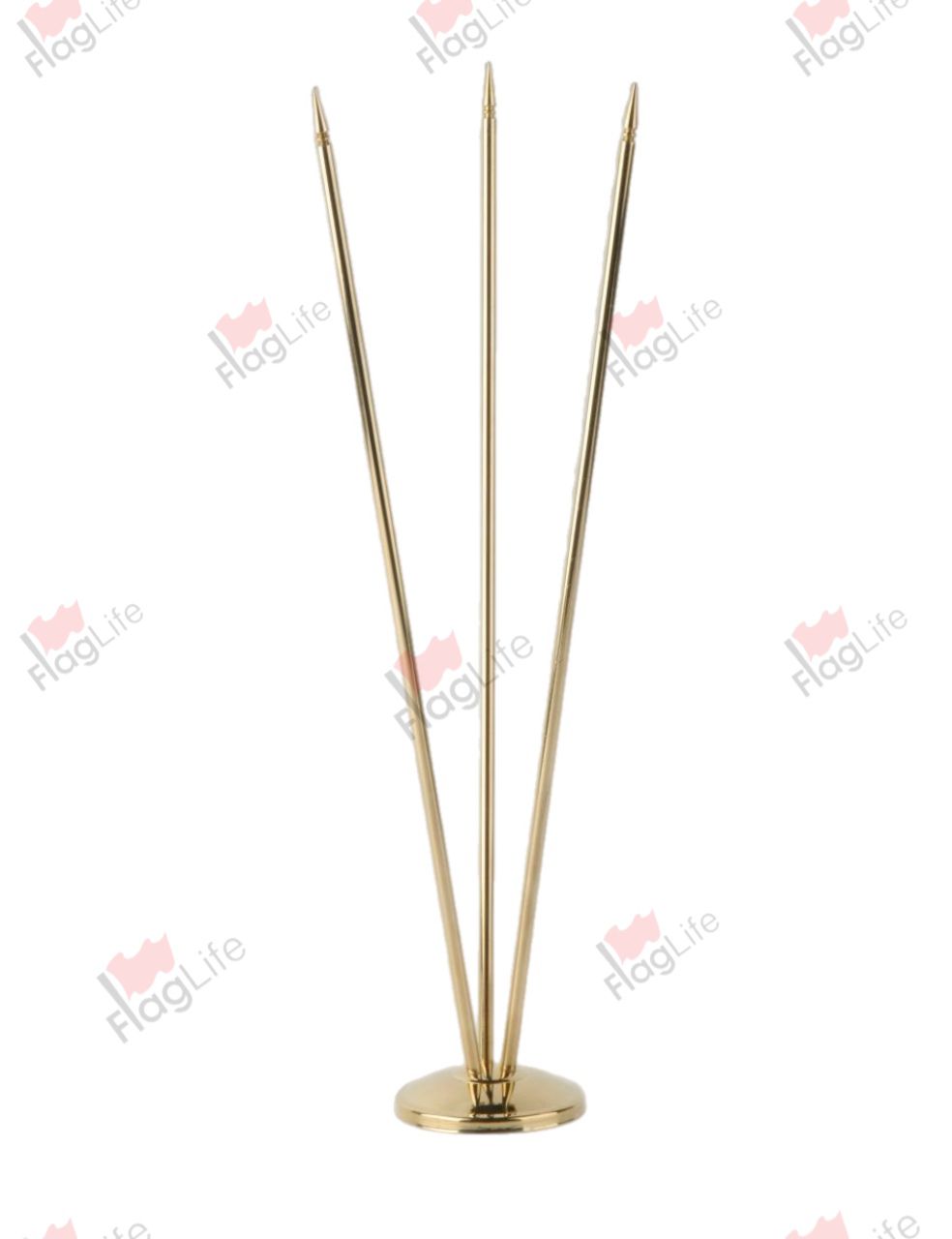 Флагшток настольный металл тройной золото
