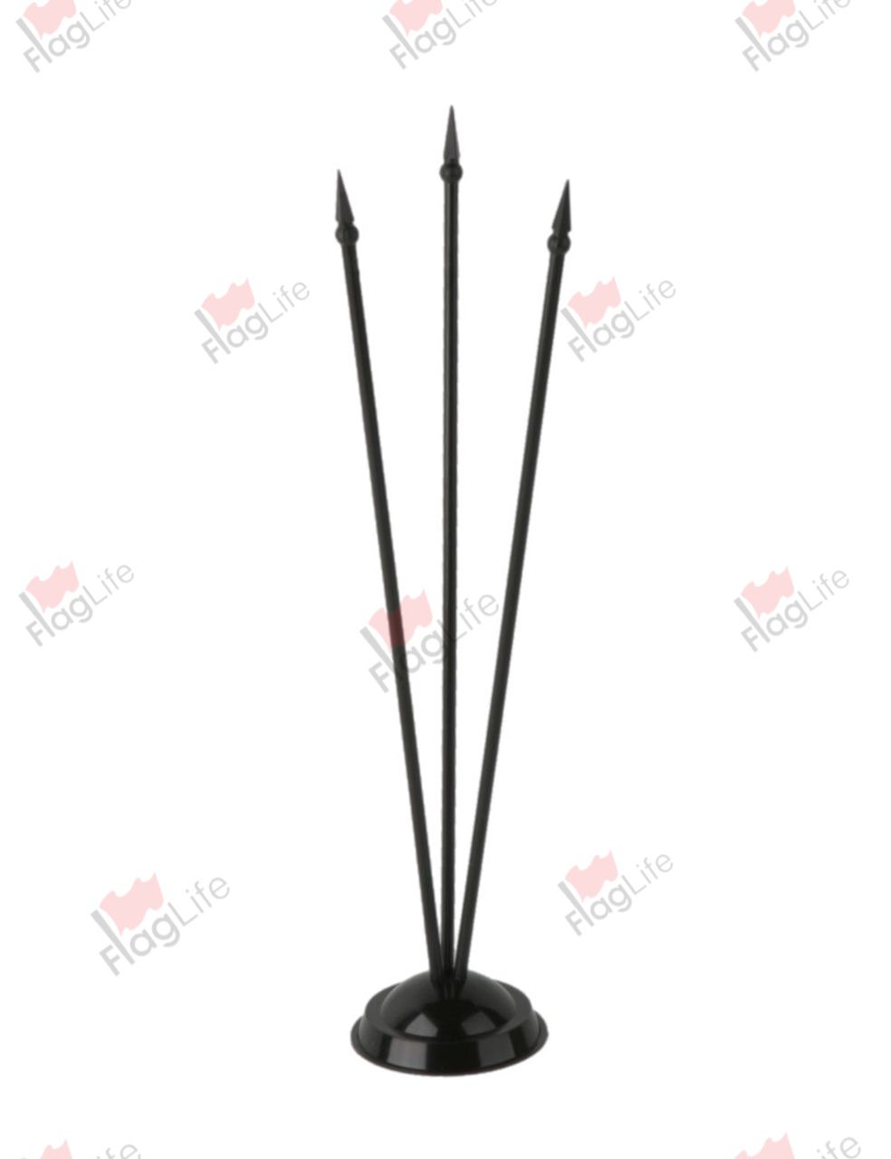 Флагшток настольный пластиковый тройной чёрный