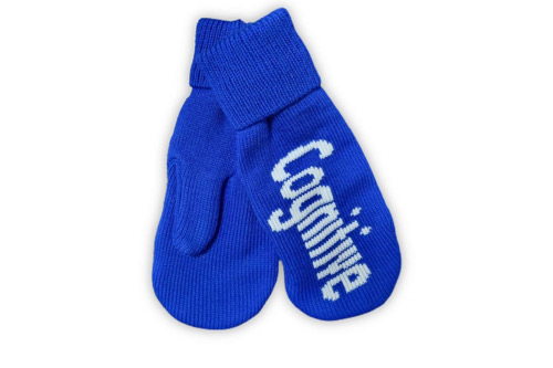 Варежки трикотажные с вязаными логотипами