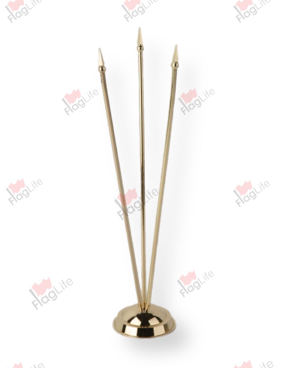 Флагшток настольный пластиковый тройной золото