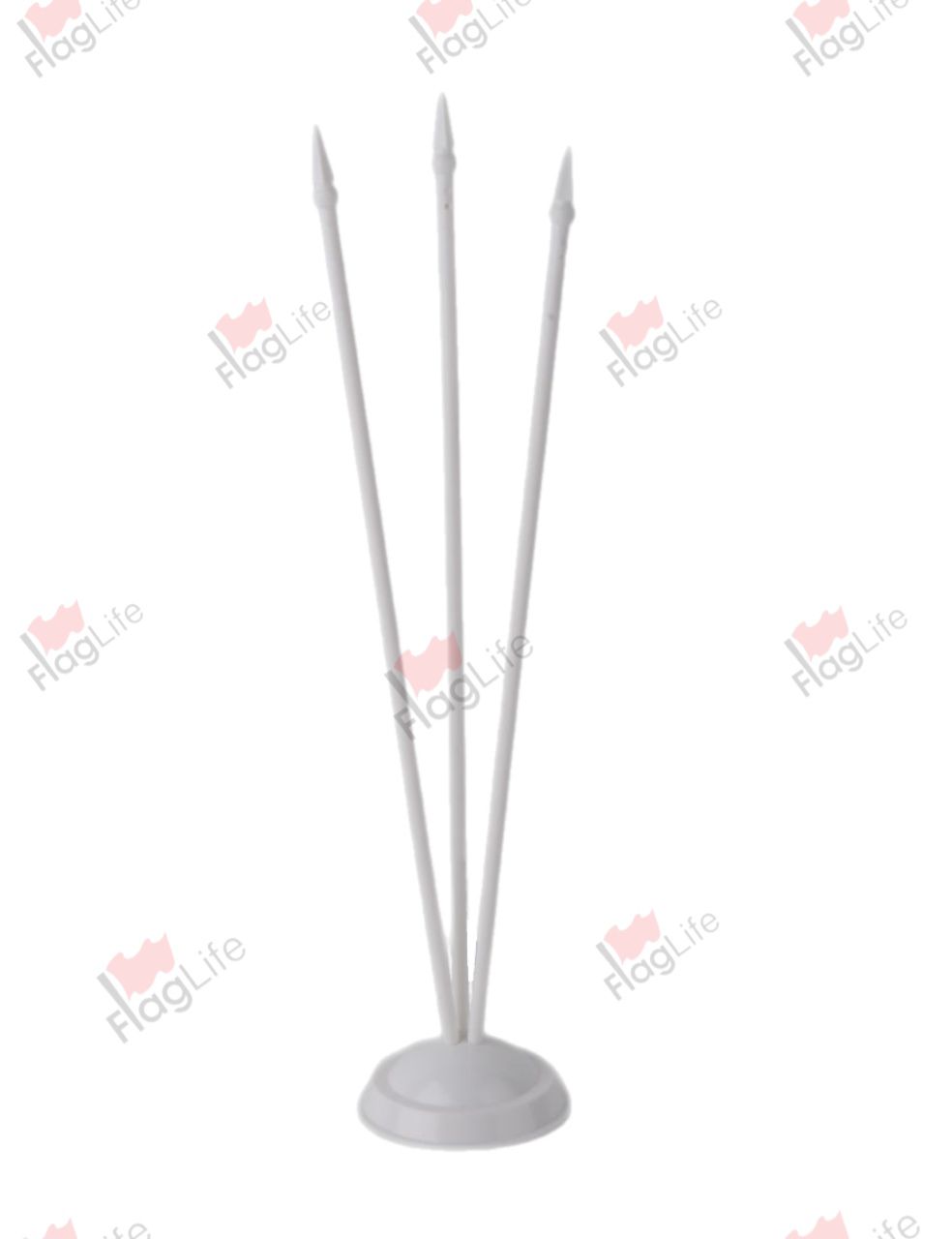 Флагшток настольный пластиковый тройной белый