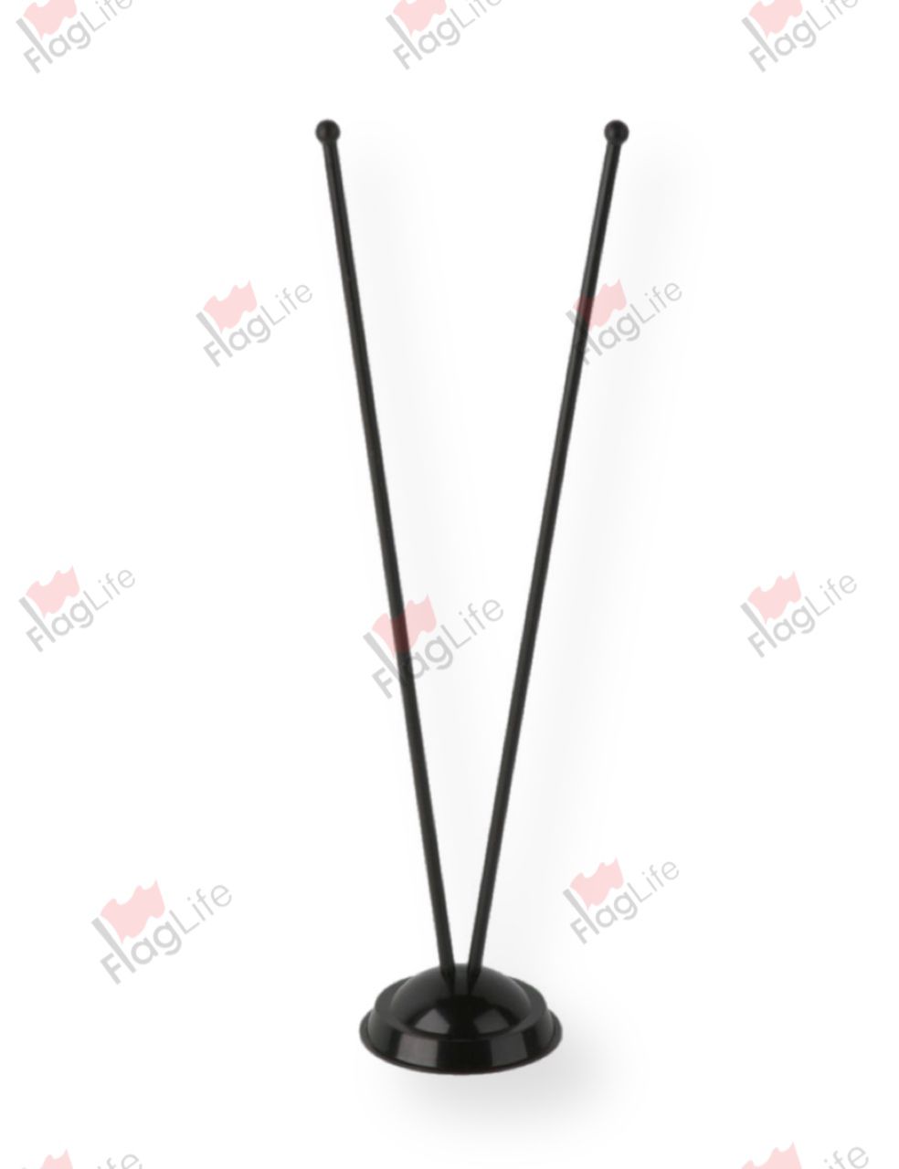 Флагшток настольный пластиковый двойной чёрный