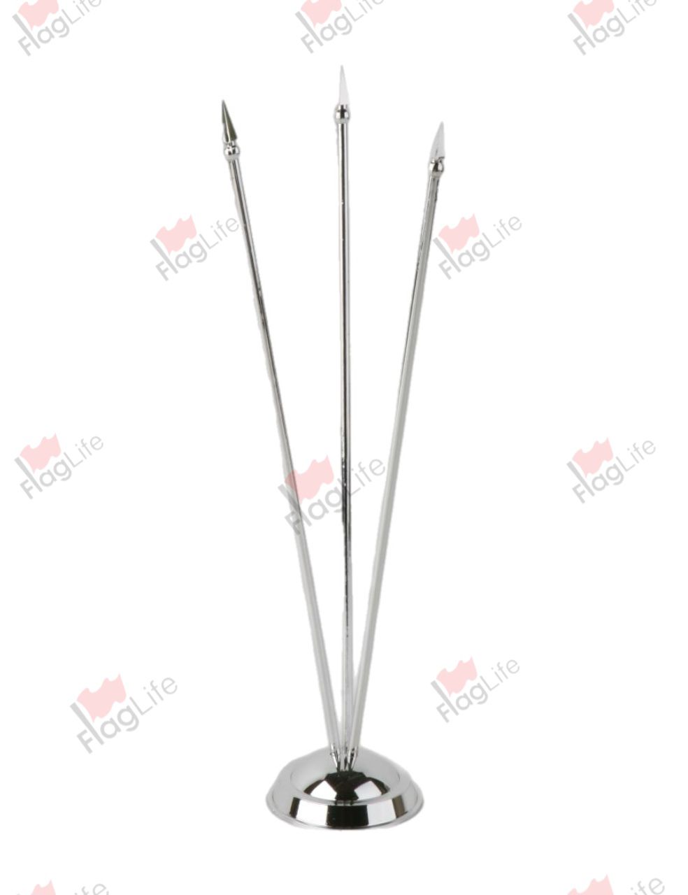 Флагшток настольный пластиковый тройной серебро