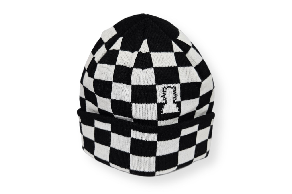 Шапка вязаная с логотипом (с отворотом)