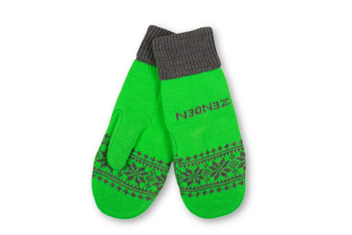 Варежки трикотажные с вязаными логотипами