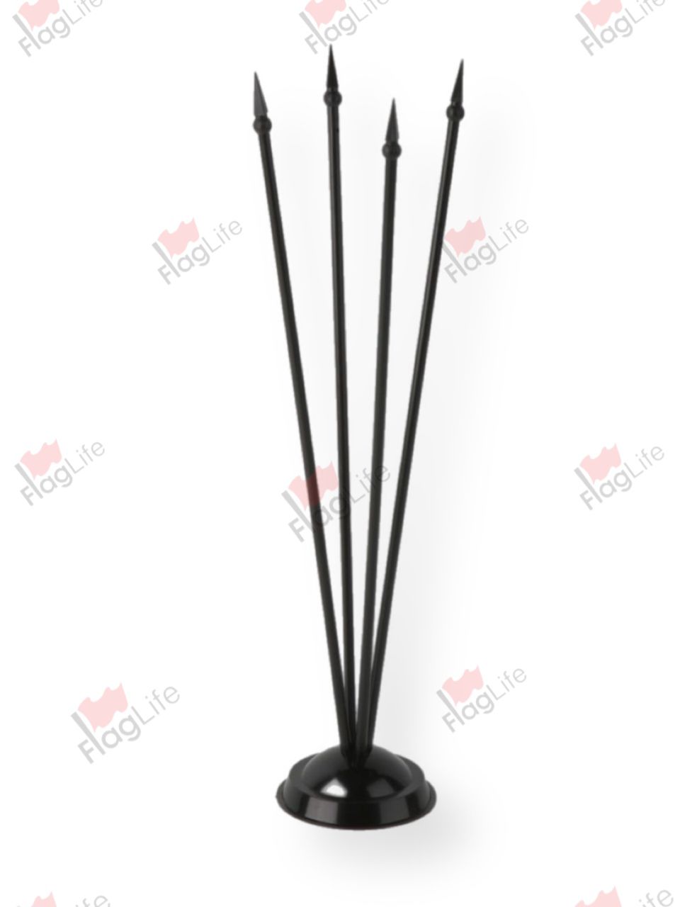 Флагшток настольный пластиковый на четыре флага черный