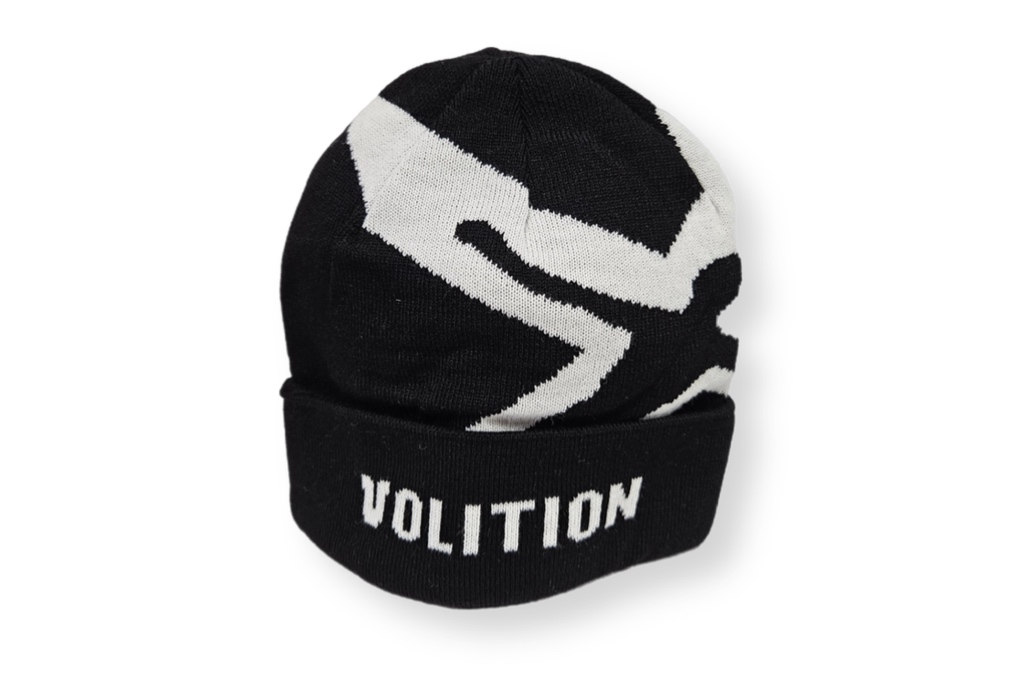 Шапка вязаная с логотипом (с отворотом)