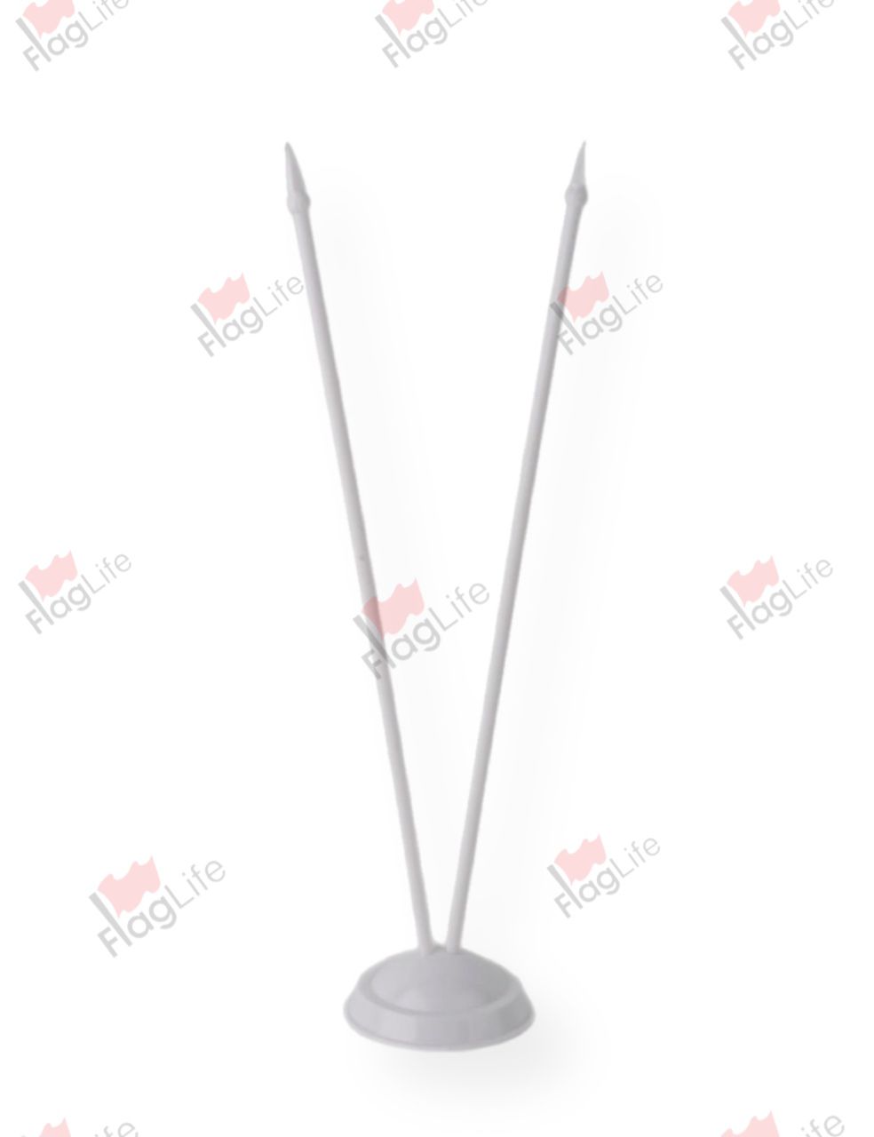 Флагшток настольный пластиковый двойной белый