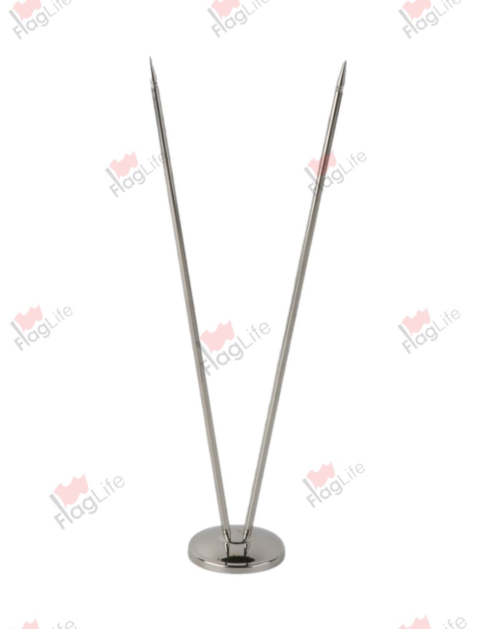 Флагшток настольный металл двойной серебро