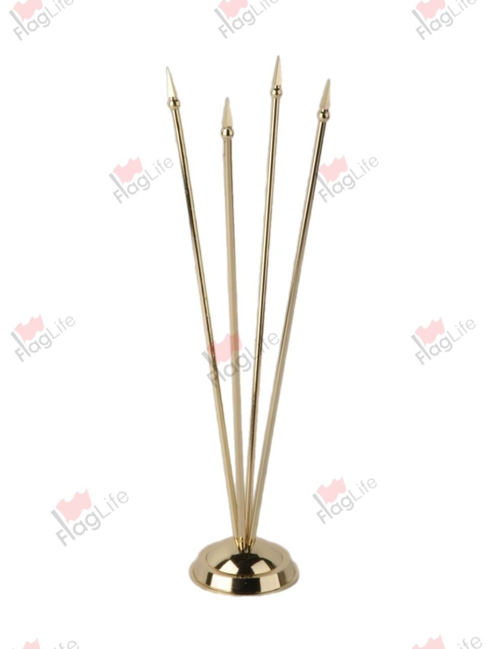 Флагшток настольный пластиковый на четыре флага золото