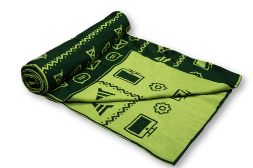 Плед вязаный с логотипом