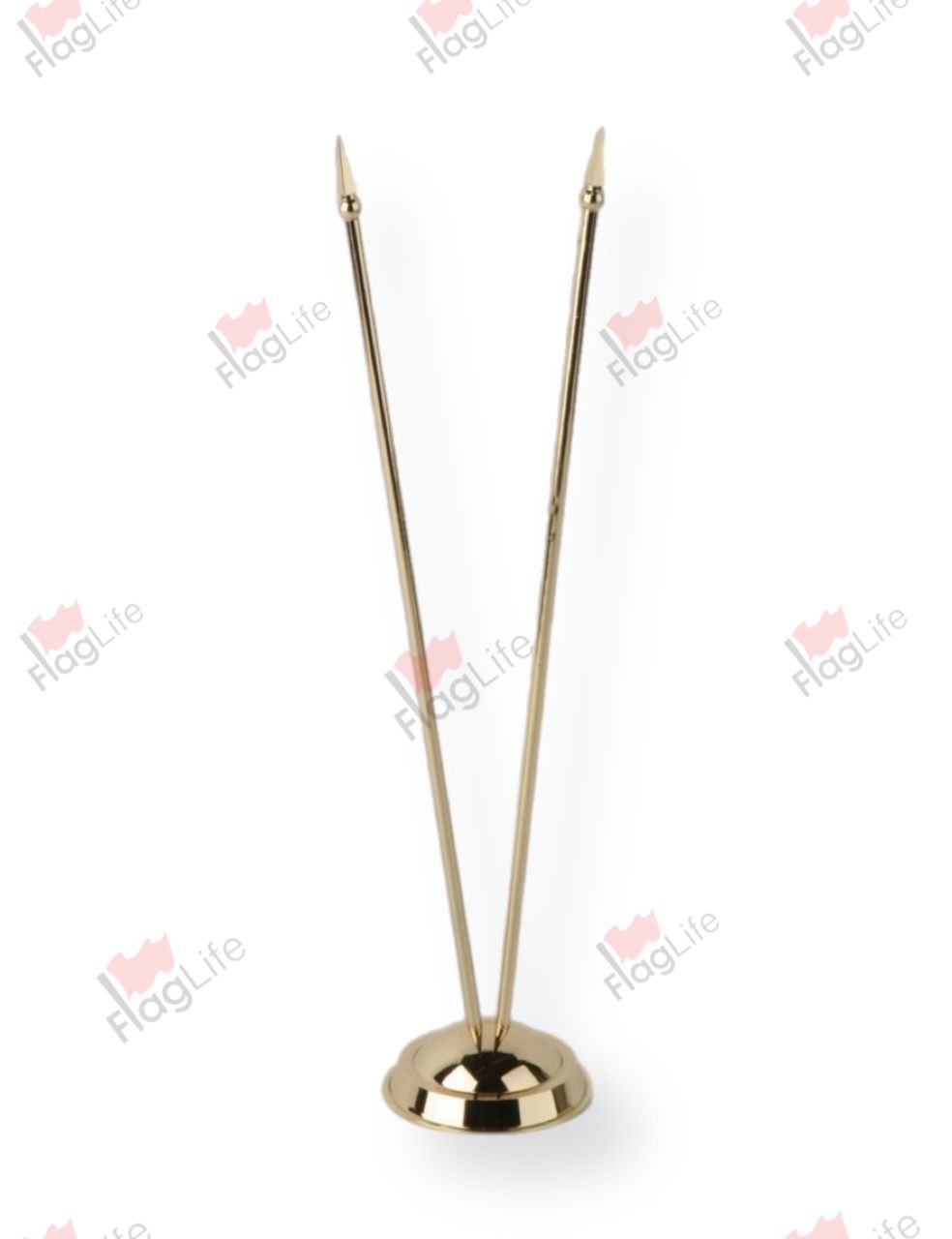 Флагшток настольный пластиковый двойной золото