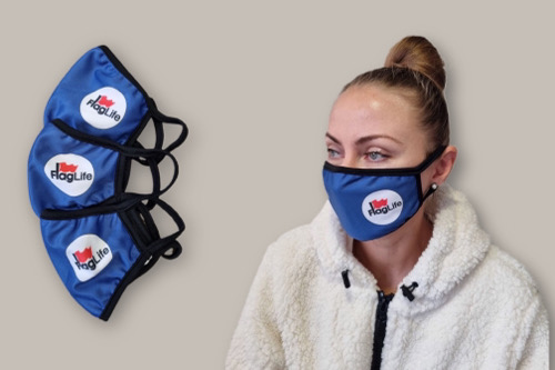 Маска текстильная с кантом (с печатью логотипа)